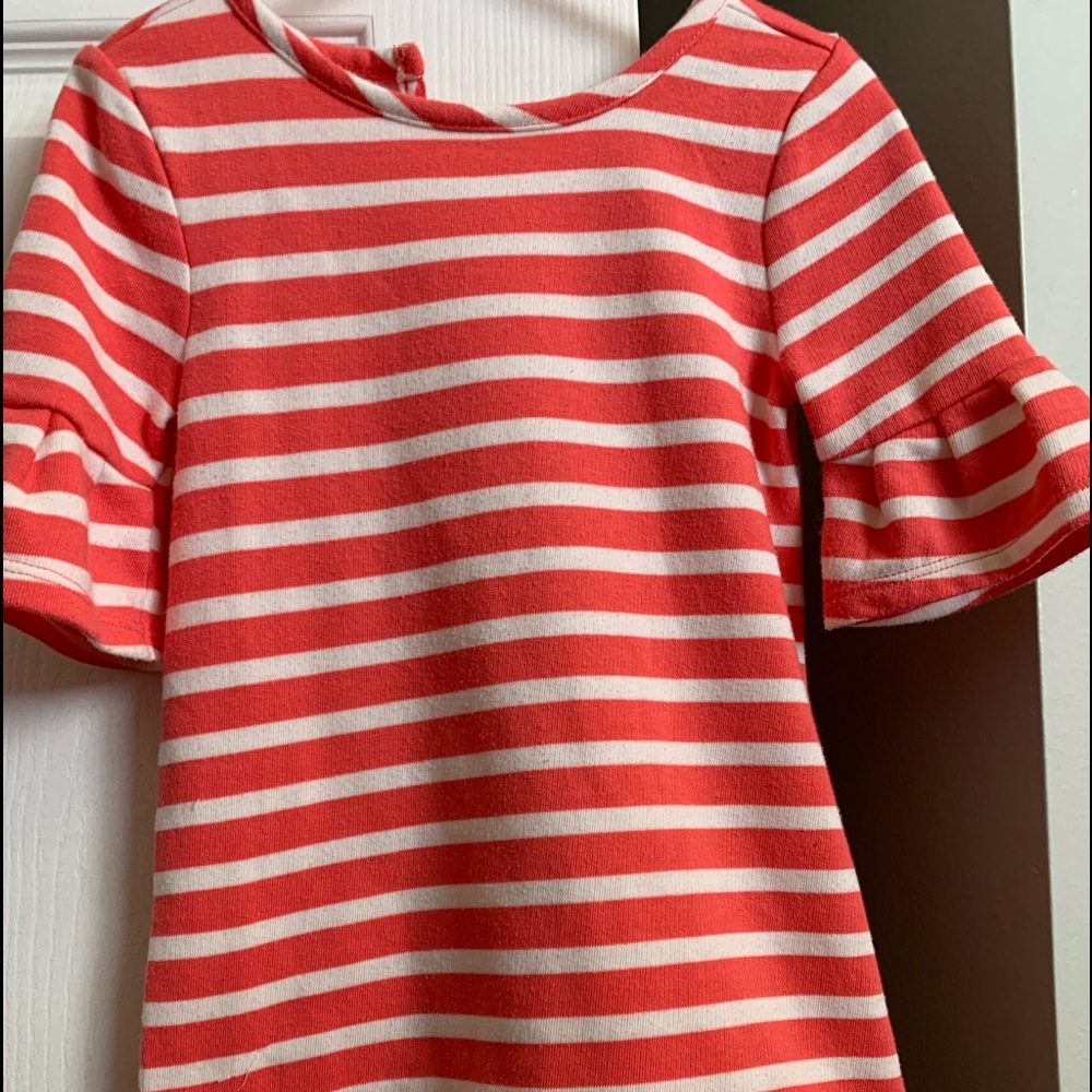 Coral and cream toddler dress